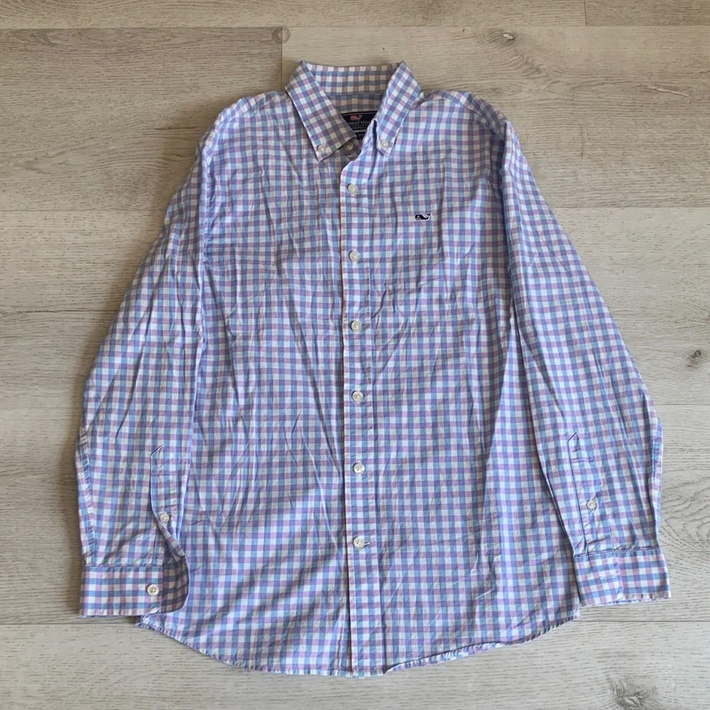 Vineyard Vines Boys Kids Checkered Button Down‎ Shirt